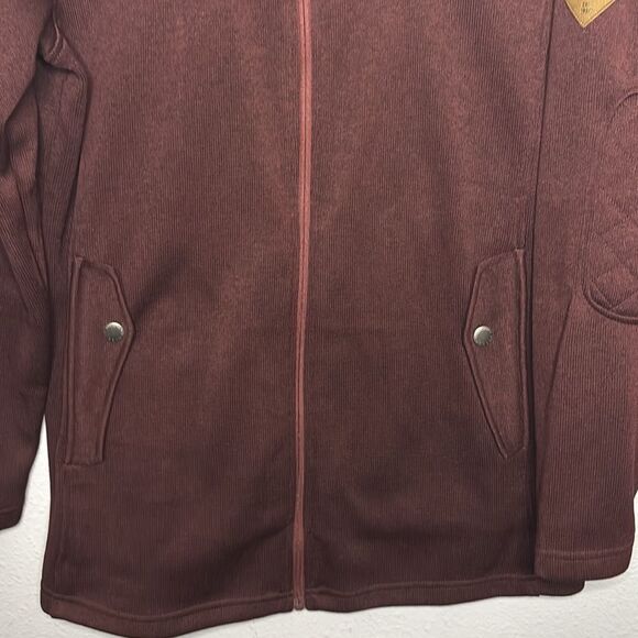 Eddie Bauer Full Zip Maroon Quilted Stitching Detail Jacket Size XL - Picture 6 of 10